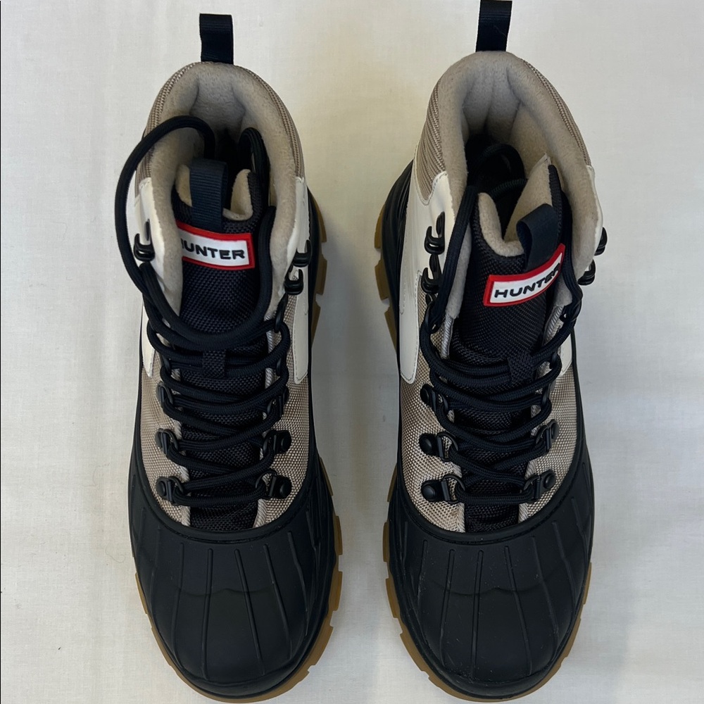 Hunter Women’s Black and Cream Rain Boots